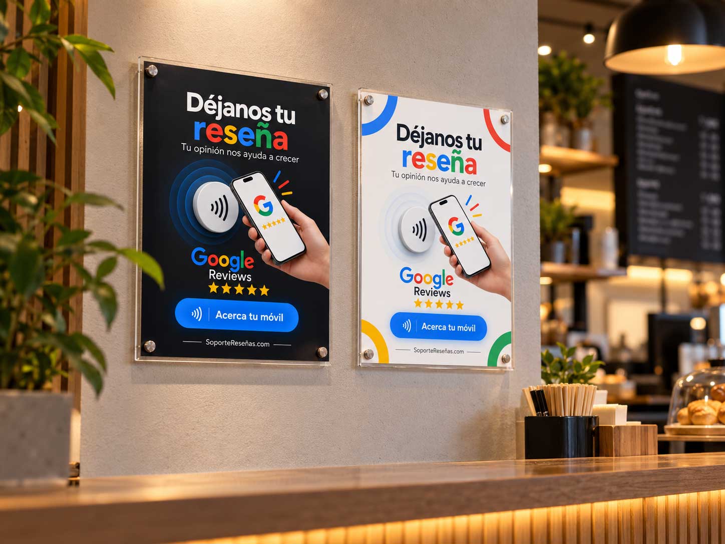 Carteles NFC para reseñas