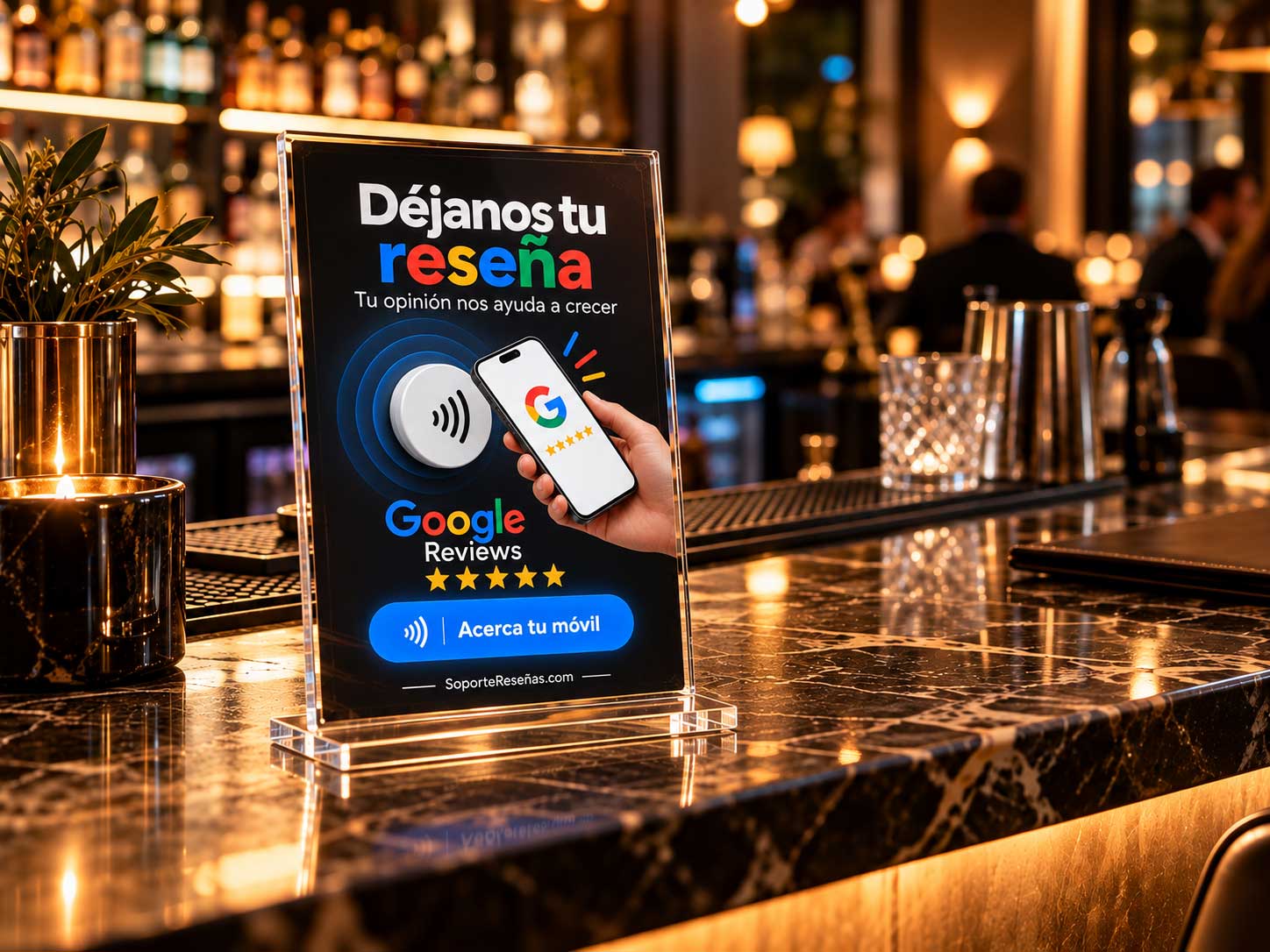 Soporte NFC para reseñas en Restaurantes y bares