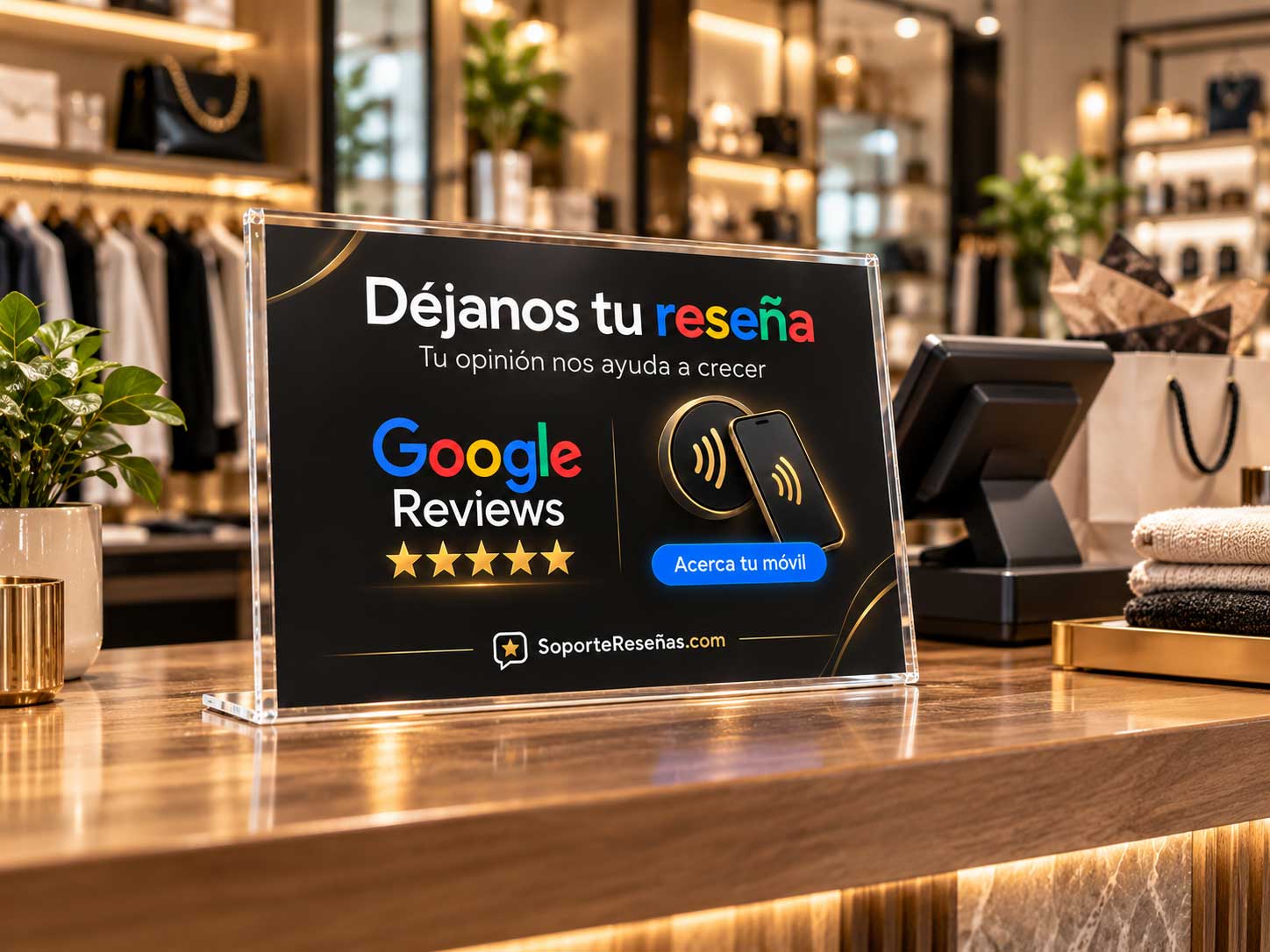 Soporte NFC para reseñas en Tiendas y comercios